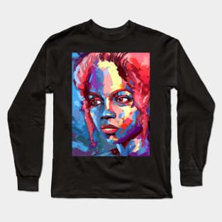 Red and Blue Portrait Long Sleeve T-Shirt